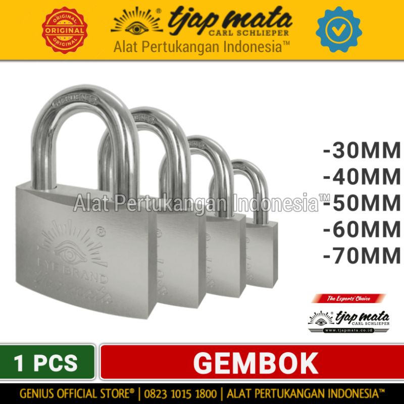 TJAP MATA® GERMANY l Kunci Gembok Bulat Material Kuningan & Baja High Quality - Bulat Model Leher Pe