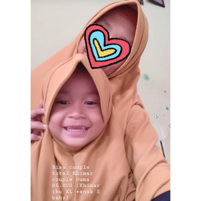 Khimar kaos couple anak dan ibu