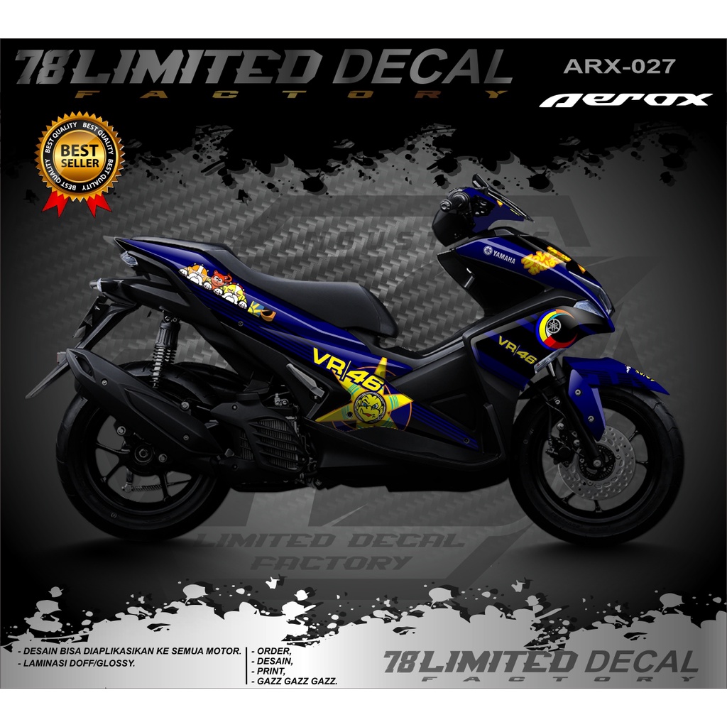 Decal Aerox Old Full Body - Stiker 2017 2018 2019 Motor Yamaha Aerox 155 Modifikasi RoadRace Variasi