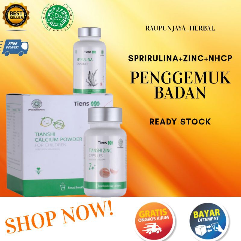 (COD)Tiens / Tienshi PAKET PENGGEMUK BADAN GOLD | Zinc Spirulina Calcium