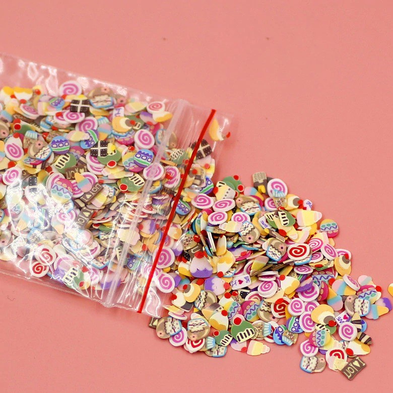 Mall Alat Kecantikan Hiasan Kuku Nail Art Tips Filler Slime Fruit 1000pcs OLOEY WJ079A-C