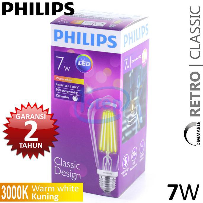 Favorit] Lampu Led Philips 7W Oval Edison Dimmer