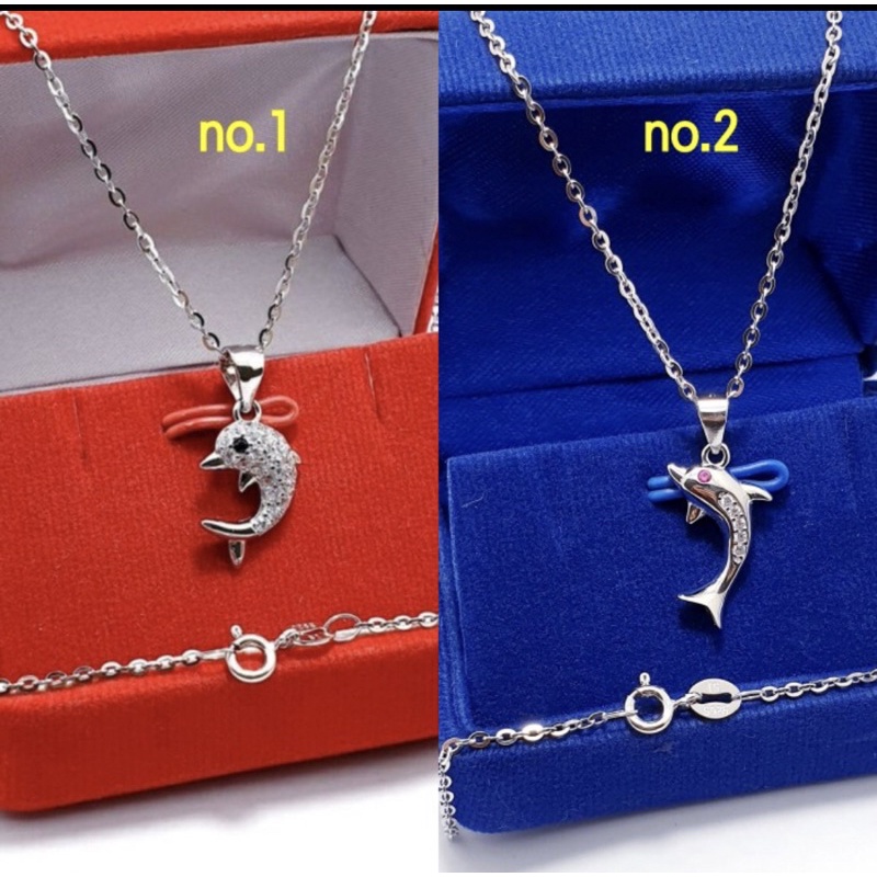 Kalung liontin dolphin kalung liontin perak 925 lapis emas putih