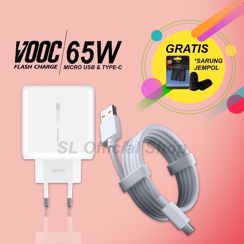 65W CHARGER OPPO VOOC 65W FAST CHARGING ORIGINAL