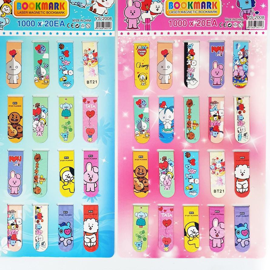 

PALING HOT!! KODE-597 COD 1 SET 20PCS PEMBATAS BUKU MAGNET BTS BT21 KPOP / BOOKMARK MAGNET BT21 / PE