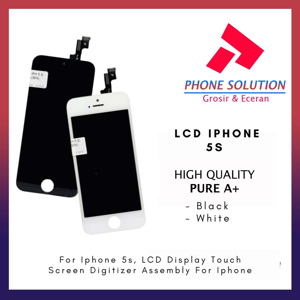 LCD Ip 5S Fullset Touchscreen Original 100% // Supplier LCD Ip - Garansi 1 Bulan