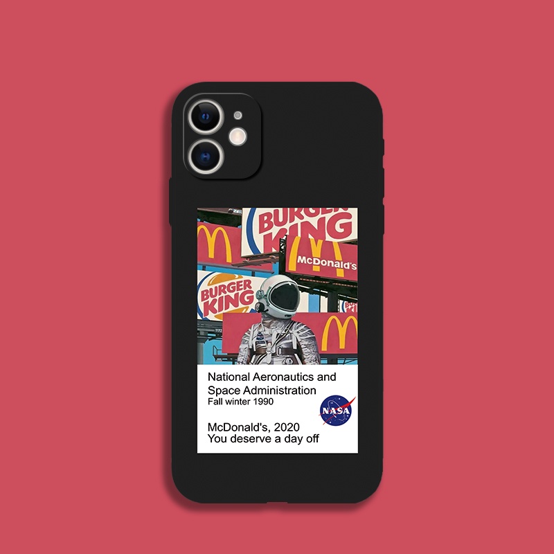 Soft Case Tpu Motif Nasa Astronot Untuk iPhone 12 Pro 13 mini 11 14 Pro Max X Xs Max XR 6s 7 8 Plus 