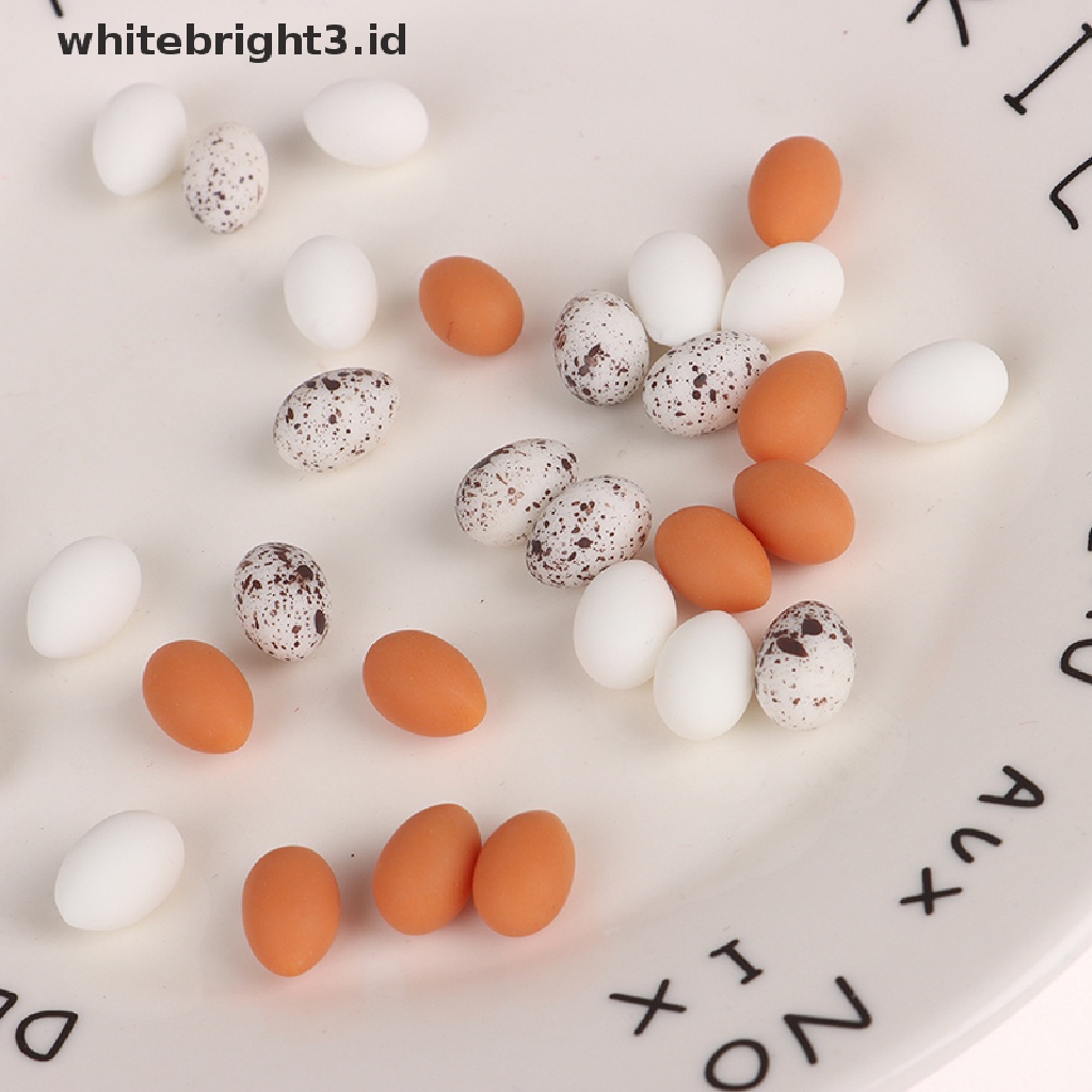 (whitebright3.id) 10pcs / Set Mainan Miniatur Telur Untuk Dekorasi Rumah Boneka