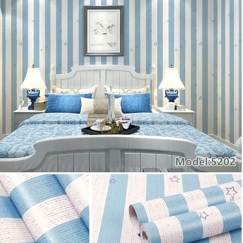 Wallpaper Dinding Sticker Motif Garis Bintang 5202 -  Wallpaper Termurah