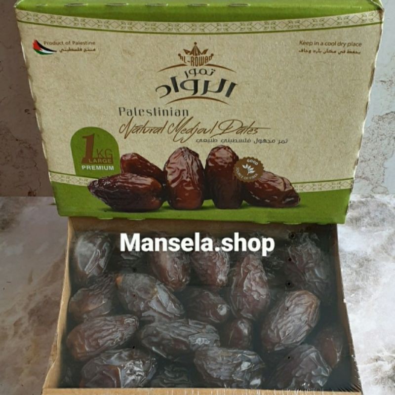 

kurma Medjoel Palestina AL Roward Large isi 1 kg. Original packing pabrik