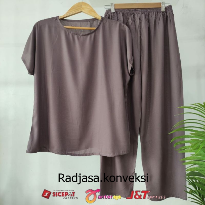 TERMURAH babydoll POLOS rayon POLOS piyama rayon CELANA PANJANG LENGAN PENDEK BAHAN RAYON babbydoll 