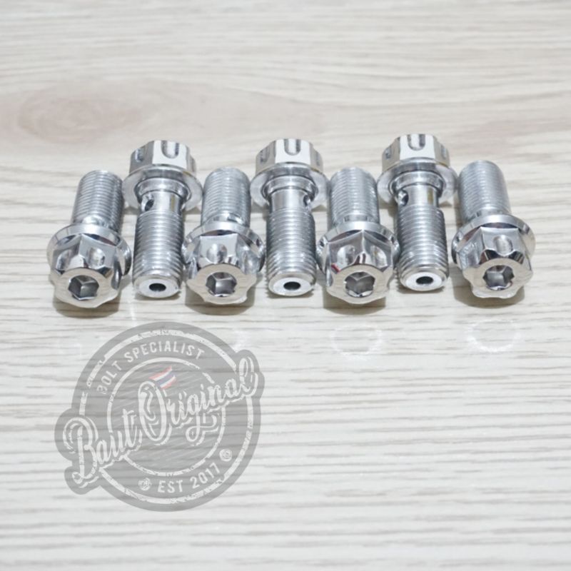 baut kaliper probolt new model silver drat halus alus original thailand