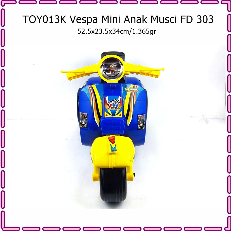 TOY013K Mainan Motor Vespa Mini Anak Music FD 303