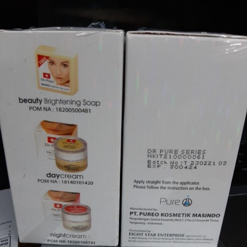 PAKET CREAM Dr PURE SET FREE SABUN BPOM | Dr GOLD BPOM