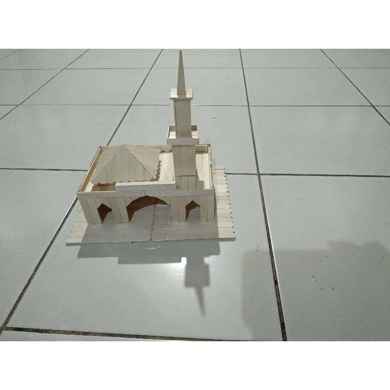 Prakarya Maket Miniatur Masjid Kubah dari Stik Es Krim