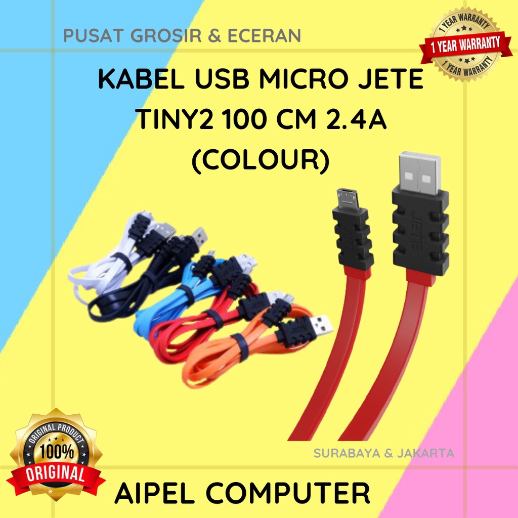 TINY2M | KABEL USB MICRO JETE TINY2 100 CM 2.4A (COLOUR)