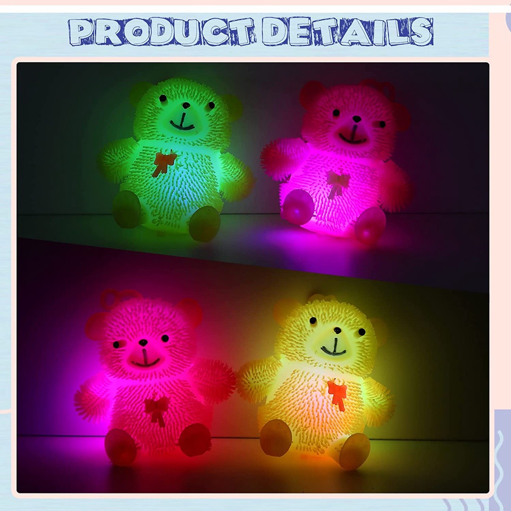 【WZ004】Fxing MAINAN ANAK Mainan Ubur Ubur Beruang Lucu happy Lampu LED Glow in The Dark Mainan Stress Relief