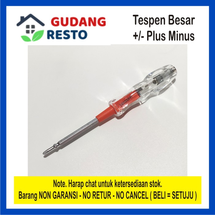 OBENG TESPEN BESAR PLUS MINUS BOLAK BALIK TEST PEN CEK ARUS LISTRIK