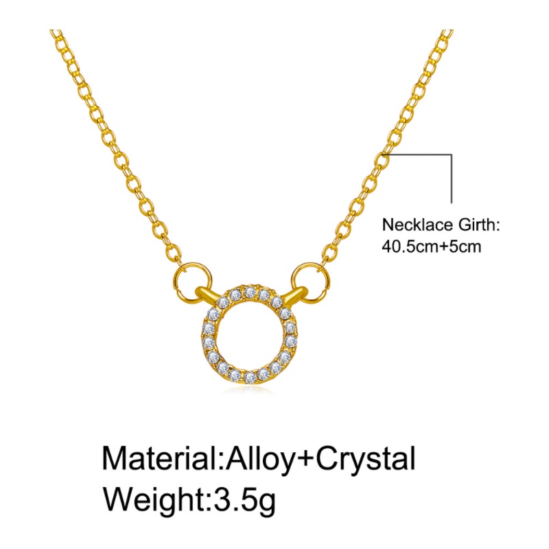 Korea Kalung Bulat Berlian Klavikula Rantai Fashion Geometris Kalung Untuk Wanita Perhiasan Aksesoris