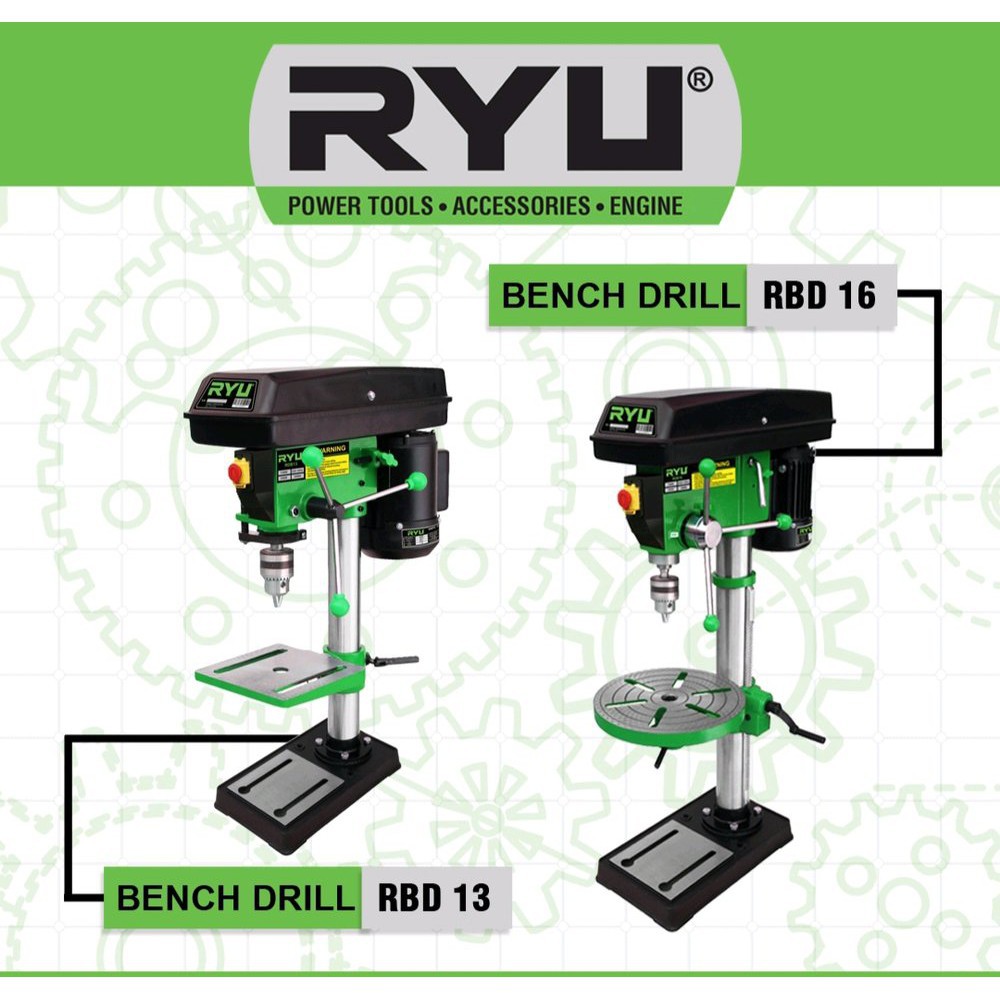RYU Mesin Bor Duduk 16mm RBD16 Bench Drill 16 mm RBD 16 Bench Drill Press 16mm Bor Duduk RYU 16mm Bench Drill 16mm RBD16 bor duduk electric drill press MURAH ORIGINAL BERGARANSI