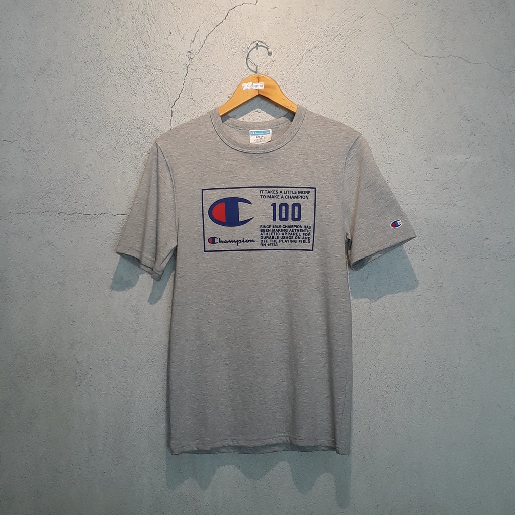 Kaos Pria CHAMPION Tee C 100 Grey Original