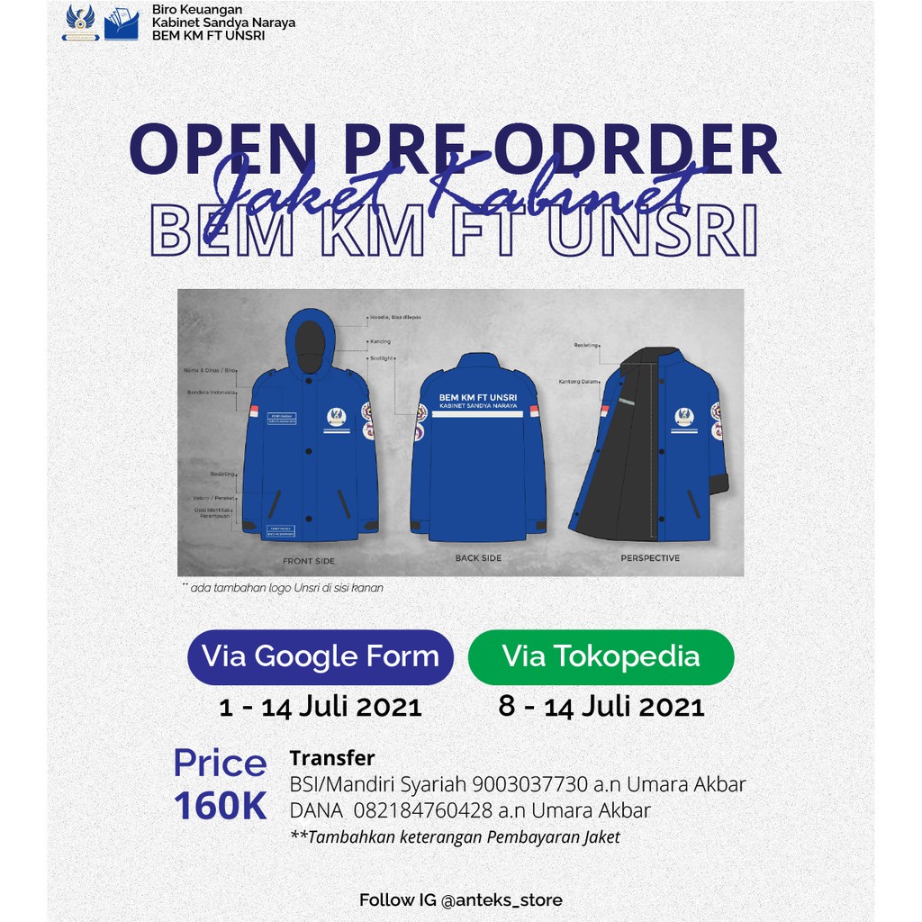 JAKET KABINET BEM KM FT UNSRI