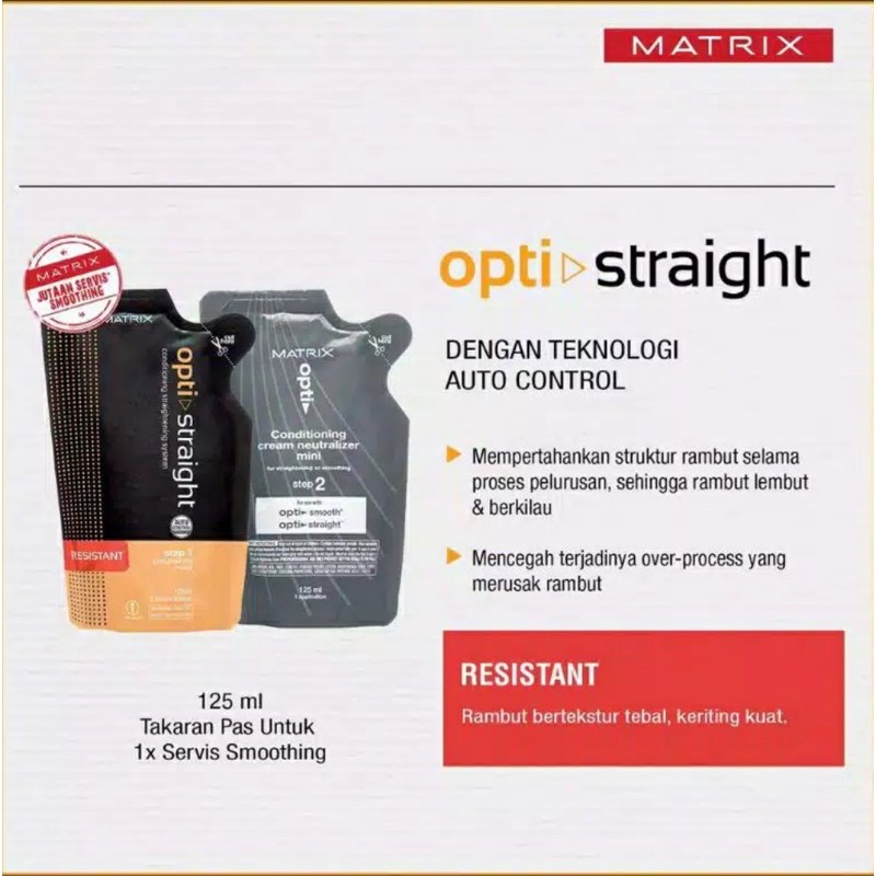 Matrix Mini Optistraight 125ml x 2step Obat Pelurus Rambut Smoothing