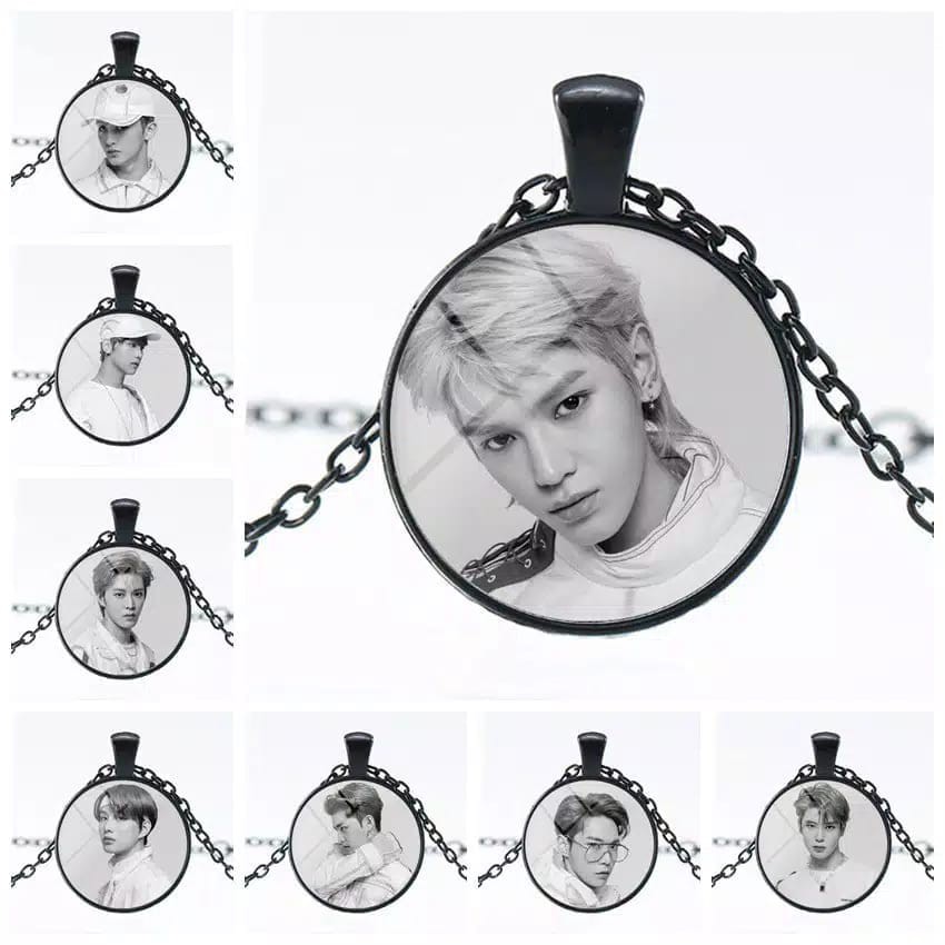 Kalung NCT 127 Kalung Foto NCT Taeyong Haechan Stainless Steel untuk Pria / Wanita