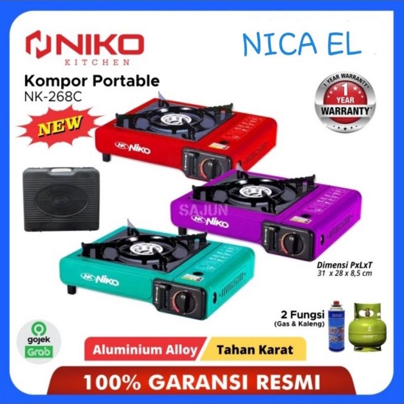 Niko Kompor Gas Portable 2in1 (Kaleng/LPG) NK 268C