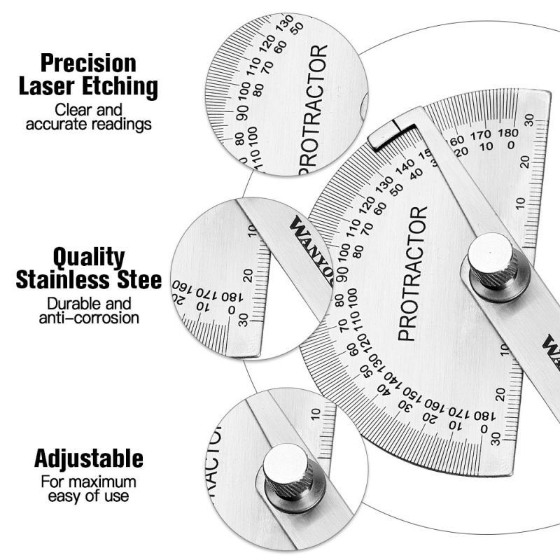 180 Derajat Busur Derajat Stainless Protactor Alat Ukur Sudut 100mm Degree Protractor Busur Protractor Penggaris Jangka