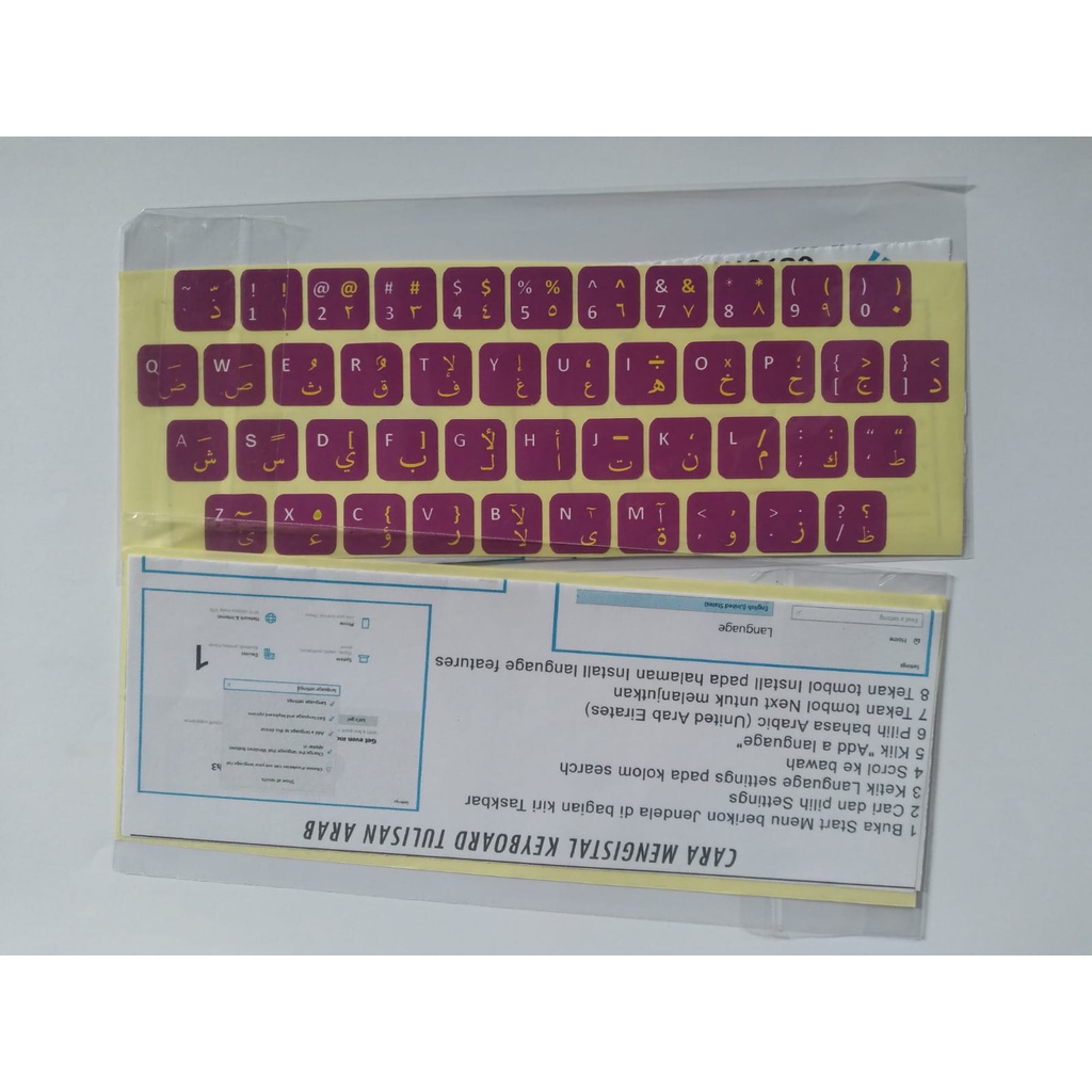 Stiker Keyboard Laptop Warna Tulisan Arabic Cover Universal