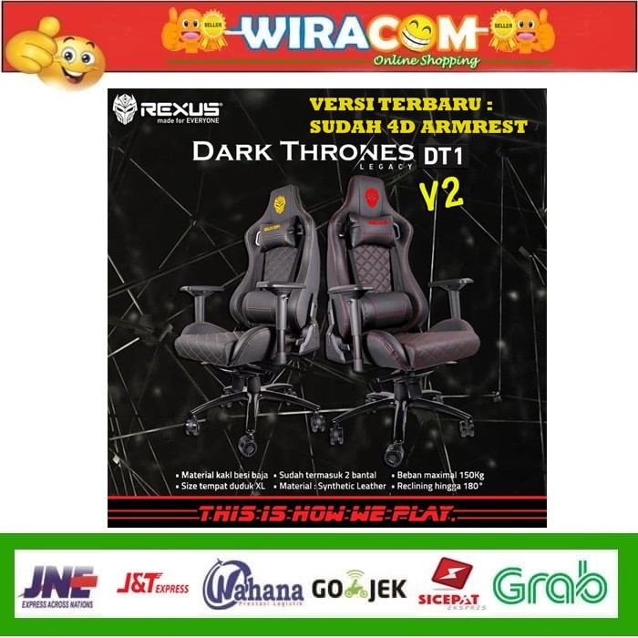 GAMING CHAIR REXUS Dark Thrones Legacy DT1 4D ARMREST / KURSI GAMING REXUS DT-1