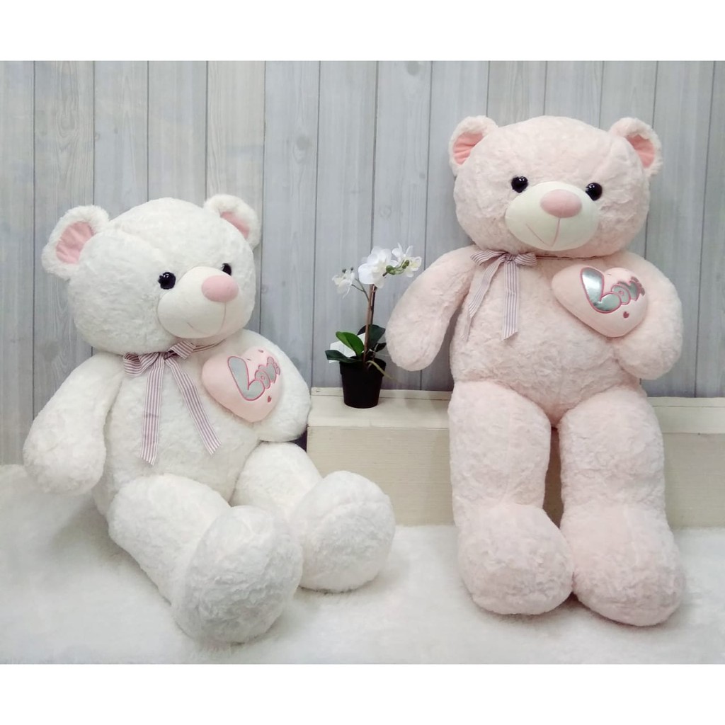 Boneka Tedd Bear Fastel Hati Samping 88cm/boneka beruang jumbo/boneka kado ultah/boneka teddy