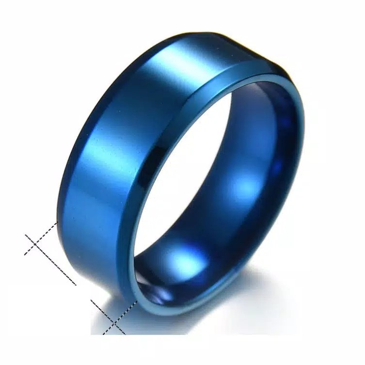 Cincin couple hitam titanium stainless steel segi sisi anti karat selamanya Fashion ring style