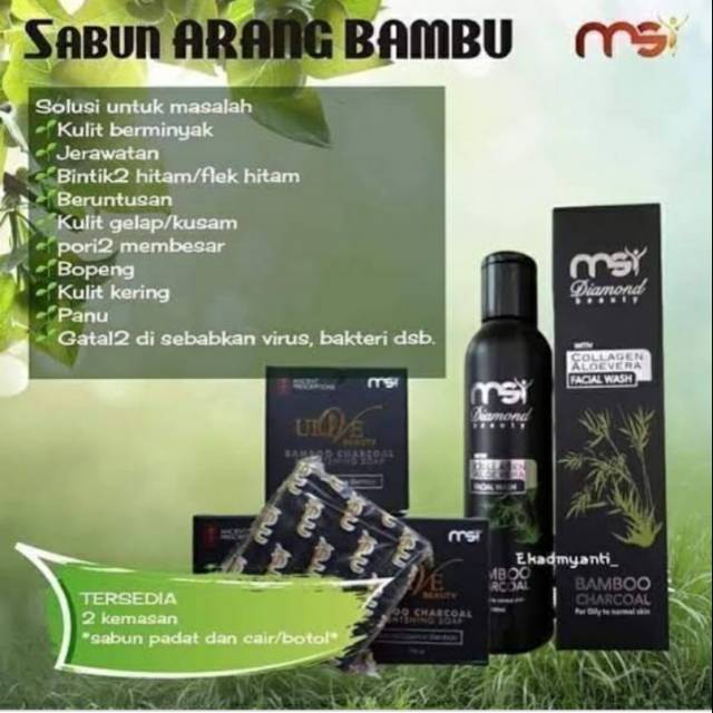 Sabun bamboo MSI/ MSI bamboo charcoal brightening soap