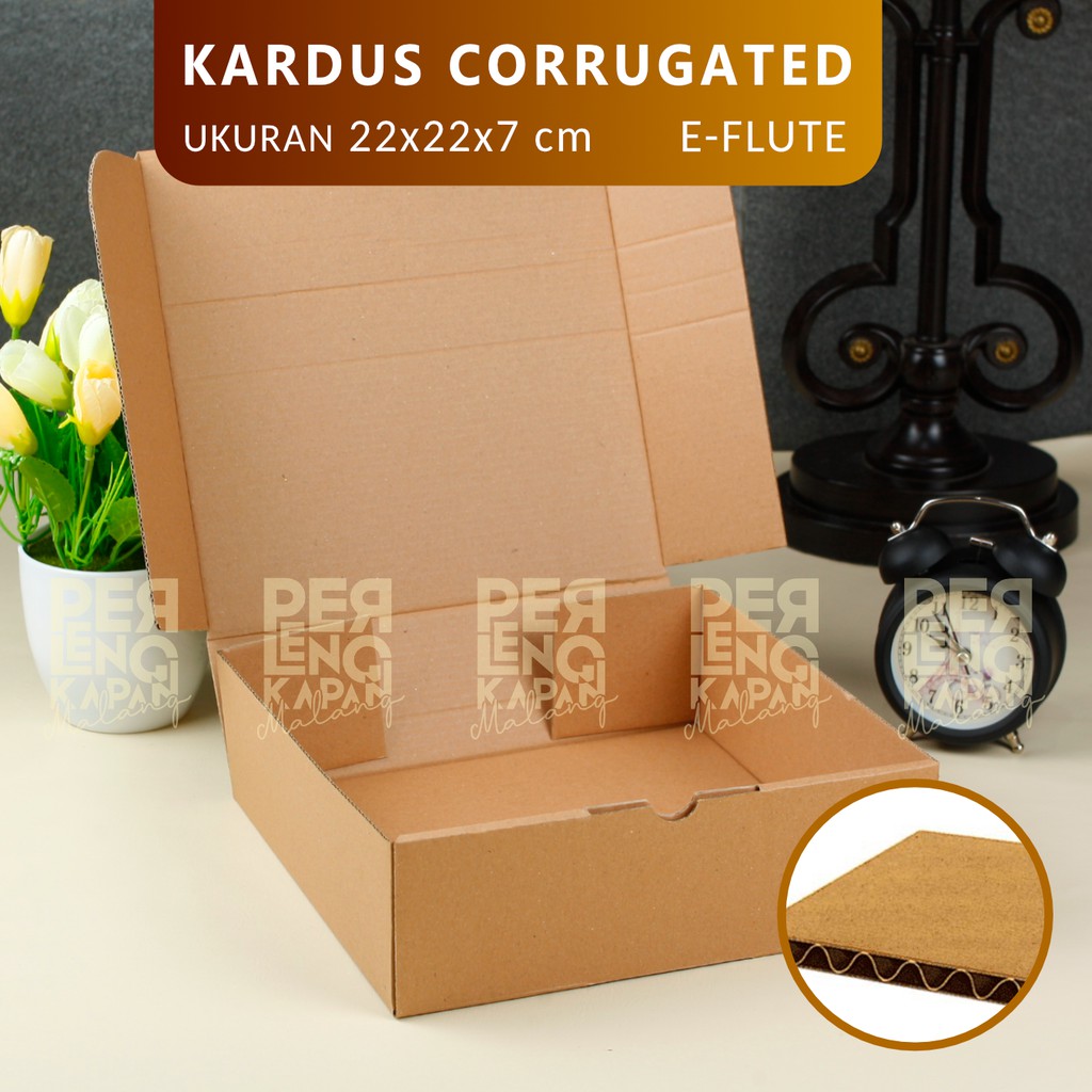 KARDUS CORRUGATED 22X22X7 CM | DIE CUT | KOTAK KARTON | BOX PACKING |-2