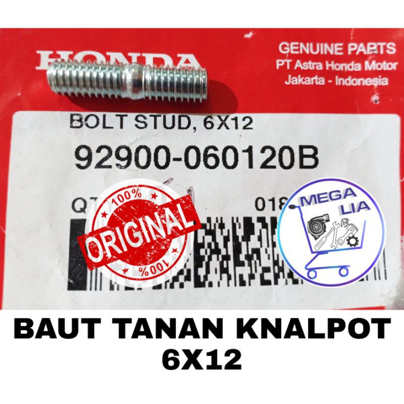 Baut Tanam Knalpot 6x12 The All New Beat FI - CBS - ESP Spacy Scoopy Vario ORI Honda 92900-060-120B
