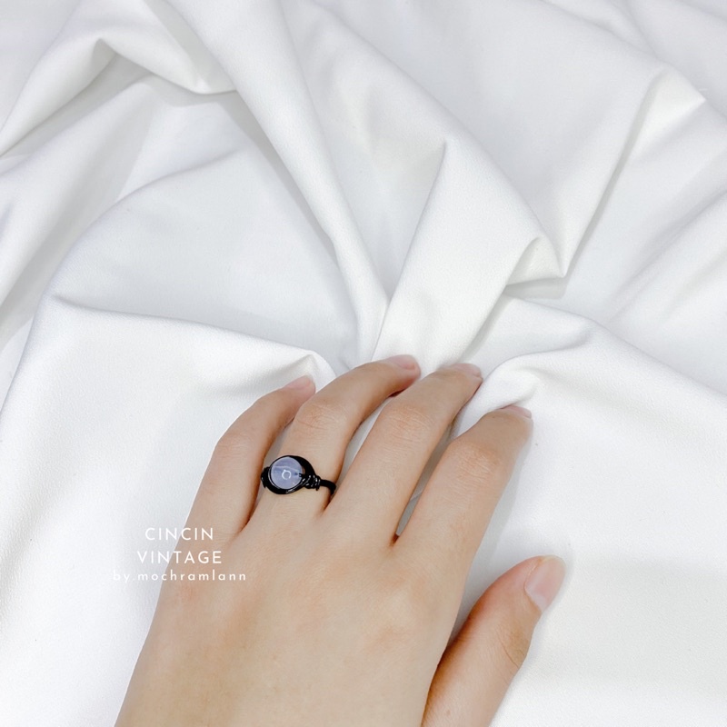 wire ring / ring stone / cincin kawat crytal / cincin kawat hitam