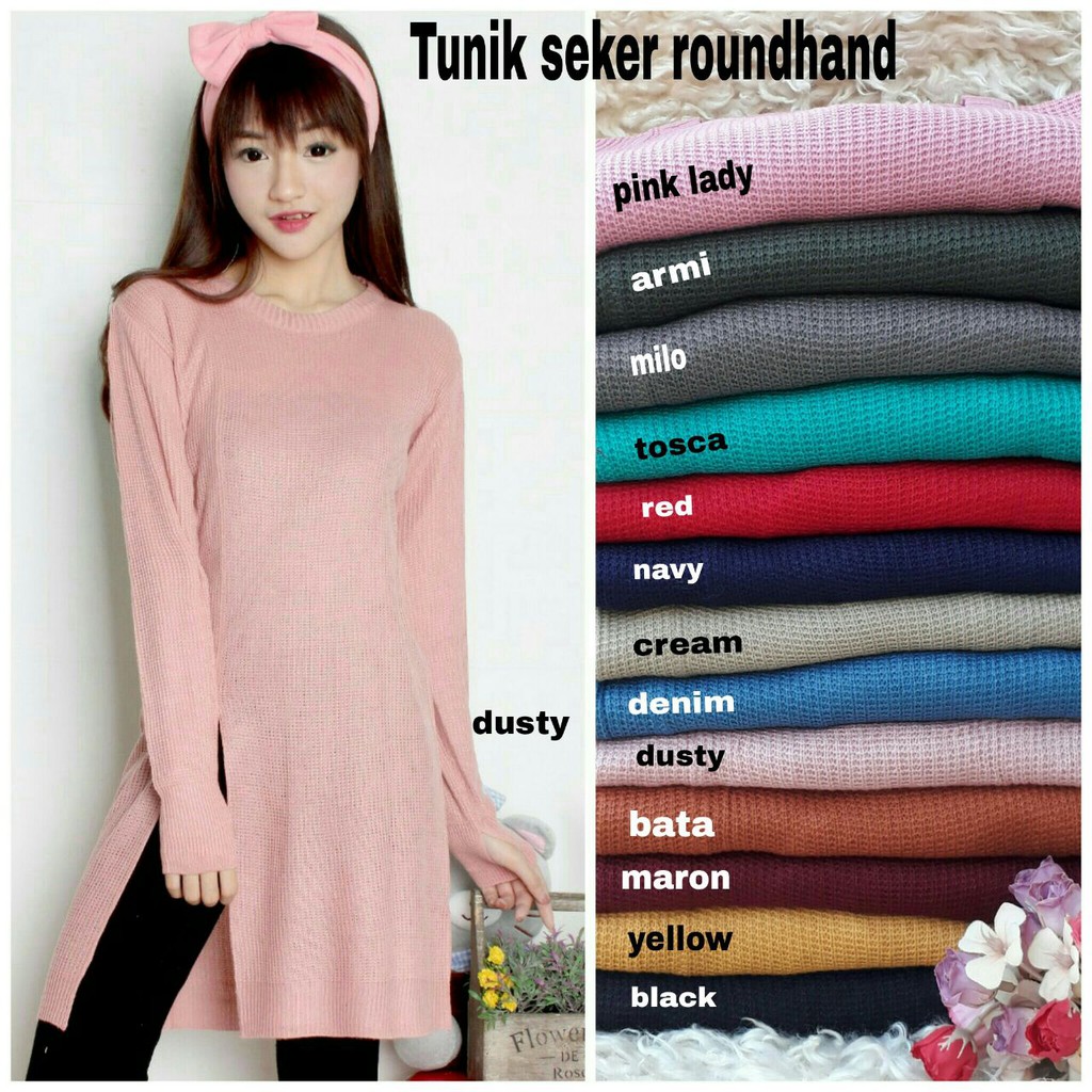 [Tunix Seker RH RO] Blouse Wanita Rajut Varian Warna