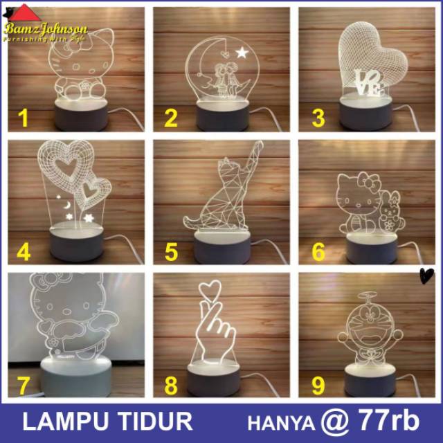 LAMPU TIDUR LED 3 Dimensi