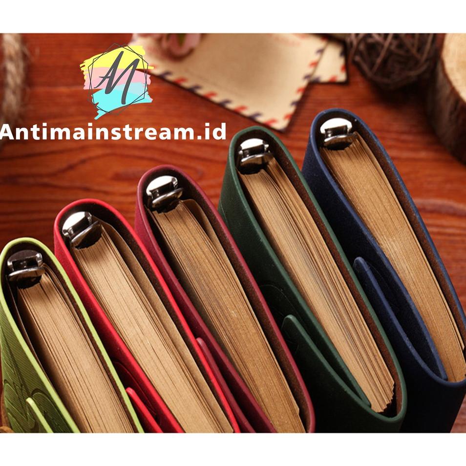 

Get Now (Bisa Custom Nama/ logo) Buku Catatan Binder Kulit Retro Leaf A6 - Notebook Agenda Kulit A6 - Binder Vintage A6 aa