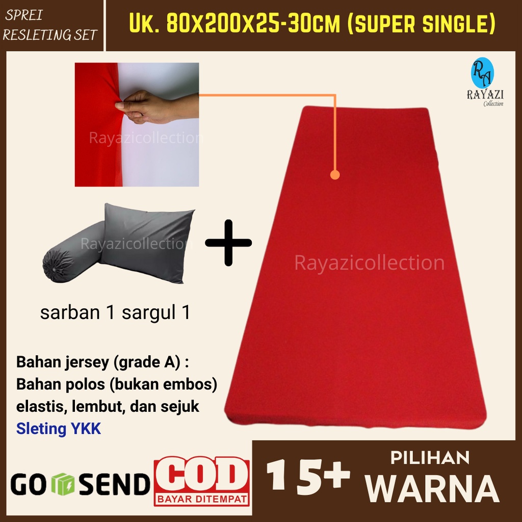 SARUNG KASUR RESLETING (SET) 80X200 / BUNGKUS COVER KASUR SPRINGBED