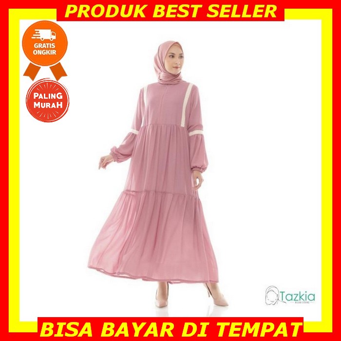 Gamis Pesta Wanita Ayunda Maxi Dress Ceruty Polos Gaun Muslimah Baju Kondangan Longdres Cewe Remaja 