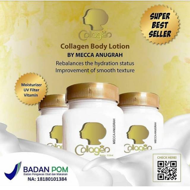 COLLAGEN BODY LOTION BY MECCA ANUGRAH BPOM ORIGINAL - BIBIT COLLAGEN MECCA