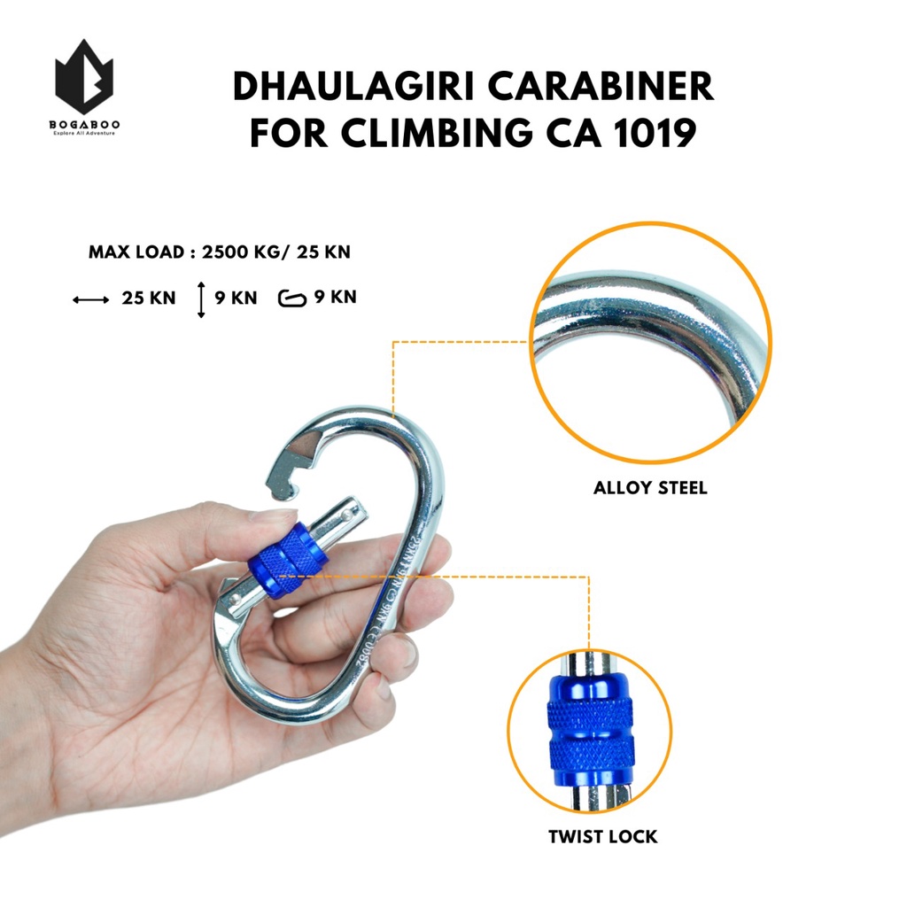 DHAULAGIRI KARABINER CLIMBING CA 1019 - KARABINER DHAULAGIRI - KARABINER PANJAT - CARABINER