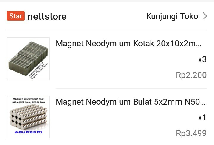 Magnet Neodymium Kotak 20x10x2mm Kuat Ndfeb N35 Eceran