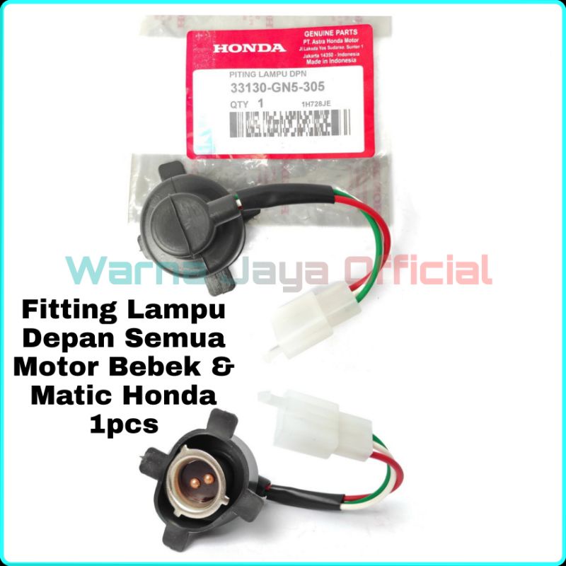 Socket Fitting Soket Fiting Piting Kabel Dudukan Lampu Depan H6 Motor Bebek Matic Honda Metik Bohlam