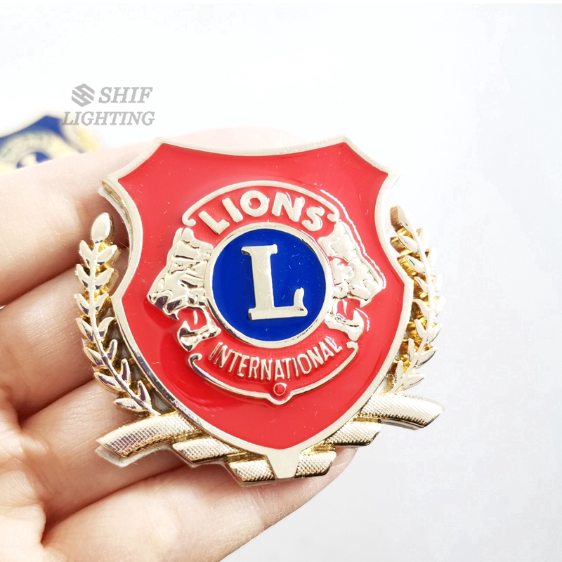 1pc Stiker Emblem Logo Lions Clubs Internasional Bahan Metal Untuk Dekorasi Mobil