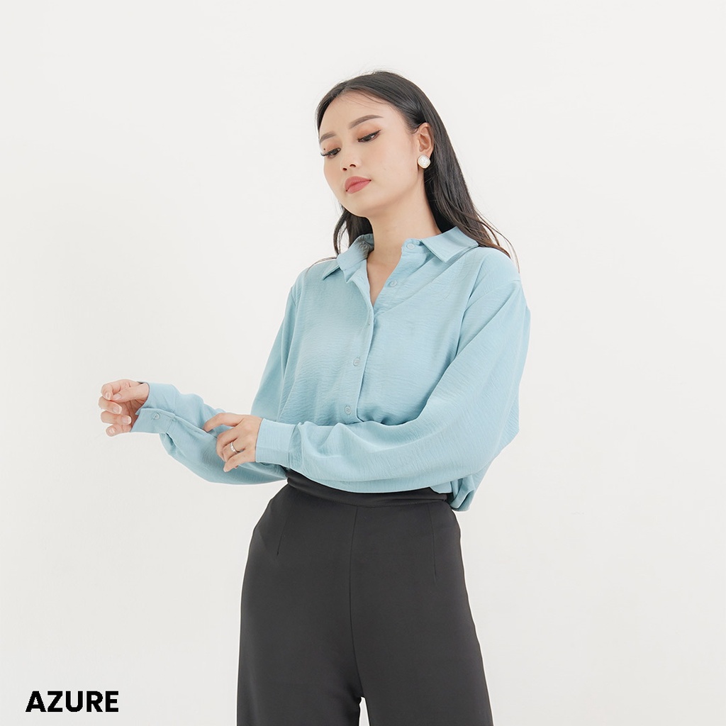 Kemeja Oversized Airflow Clover Blouse Atasan Top Wanita