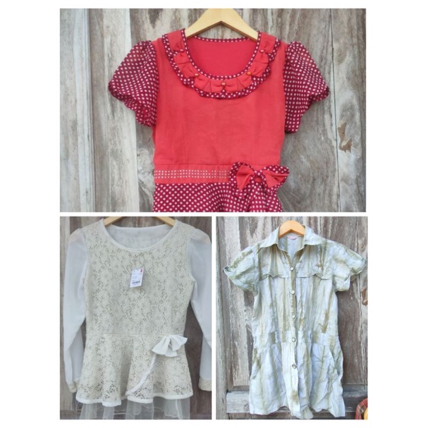 Atasan Wanita blouse/ kemeja chiffon pl Preloved sifon